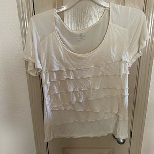 🔥New York and company cream ruffle top xl